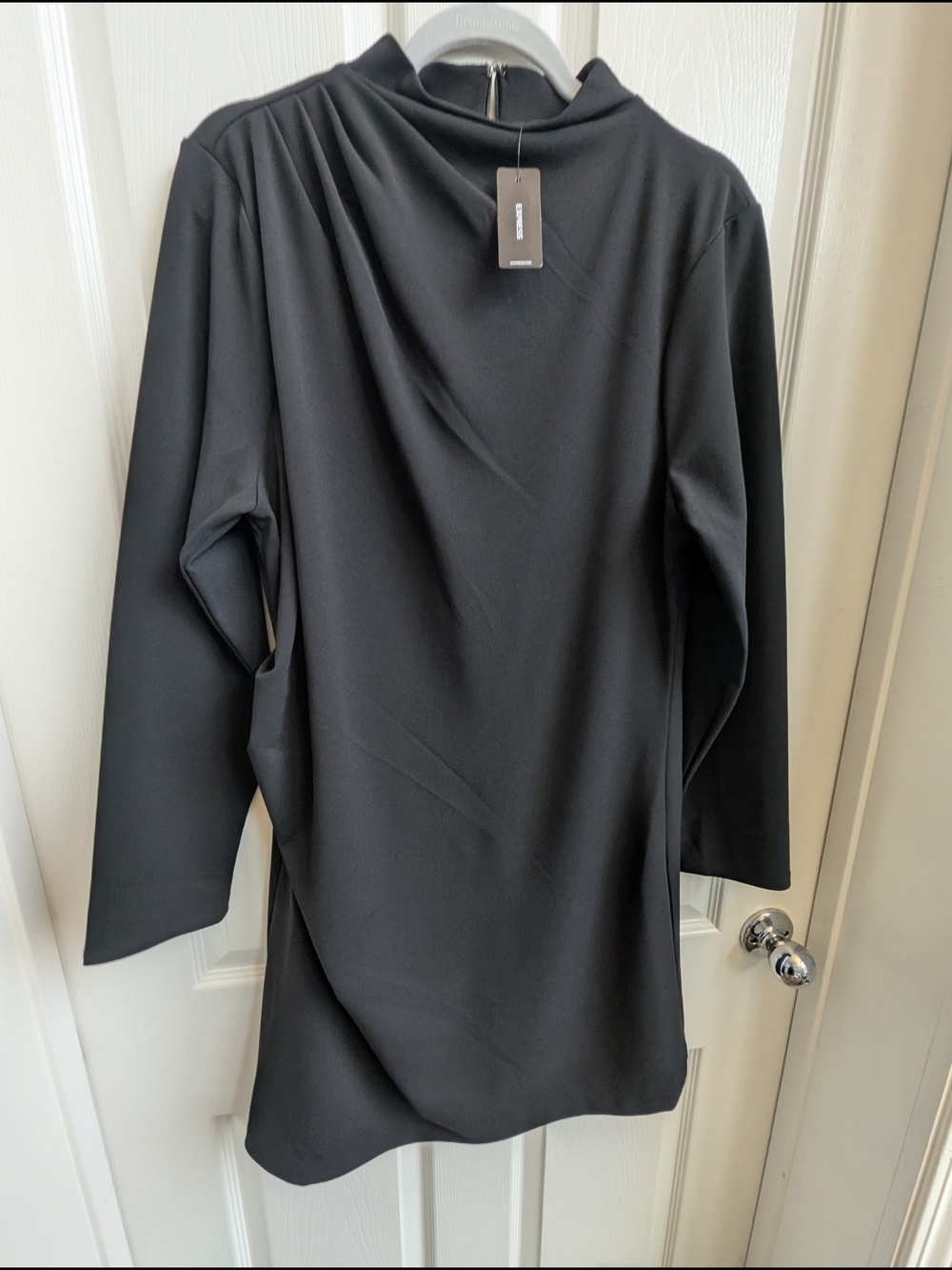 Express Black Mock Neck Long Sleeve Top